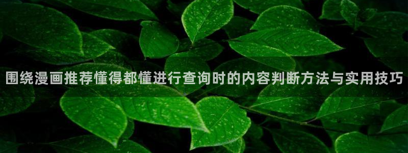 免费漫画热门作品大全:围绕漫画推荐懂得都懂进行查询时的内容判断方法与实用技巧